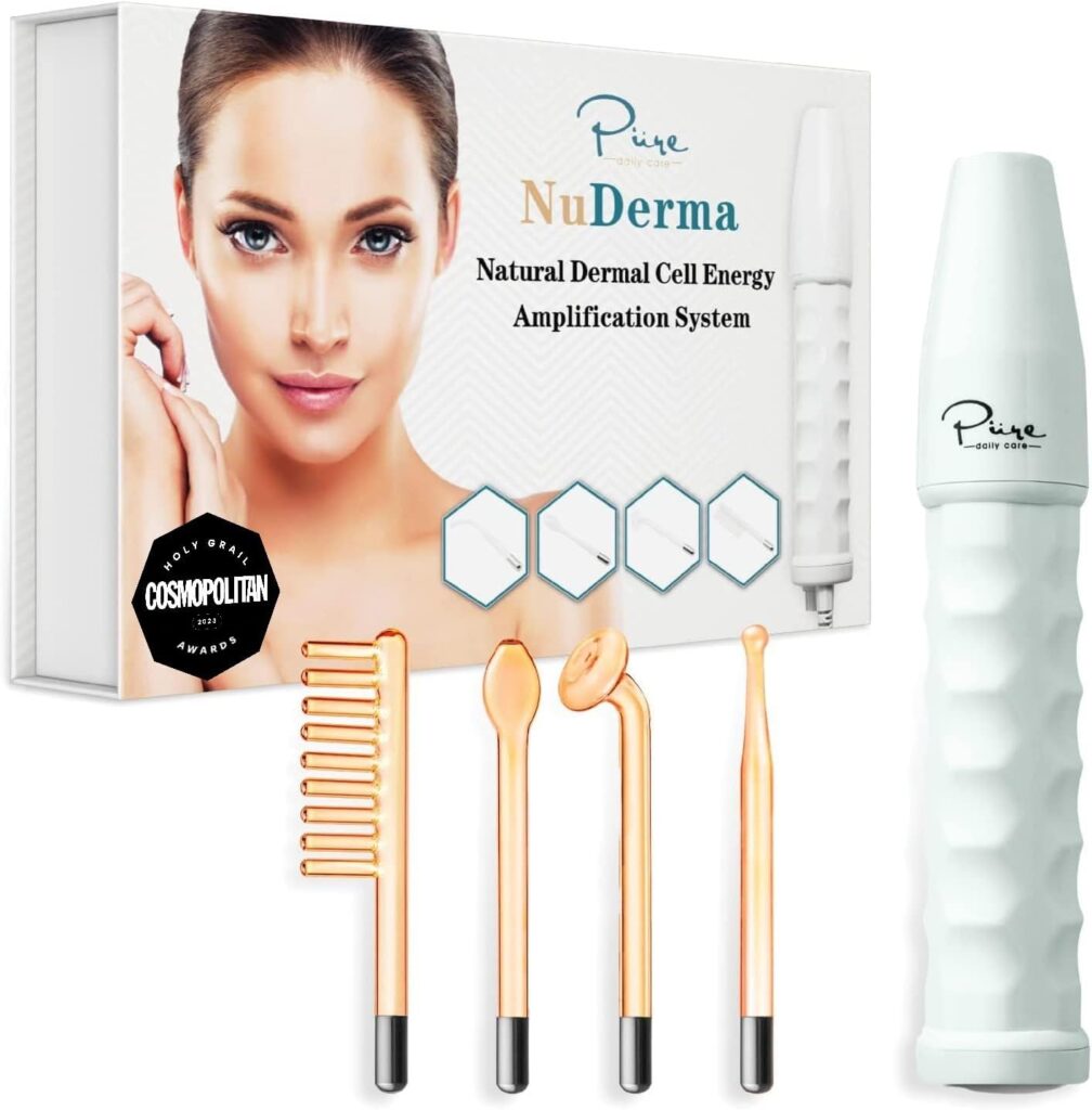 Máquina portátil de terapia de piel NuDerma con varita de neón