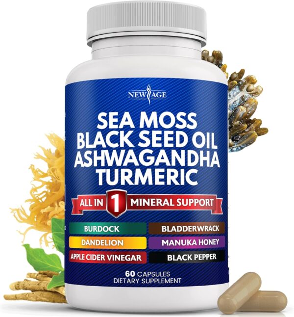 NEW AGE Sea Moss Black Seed Oil Ashwagandha